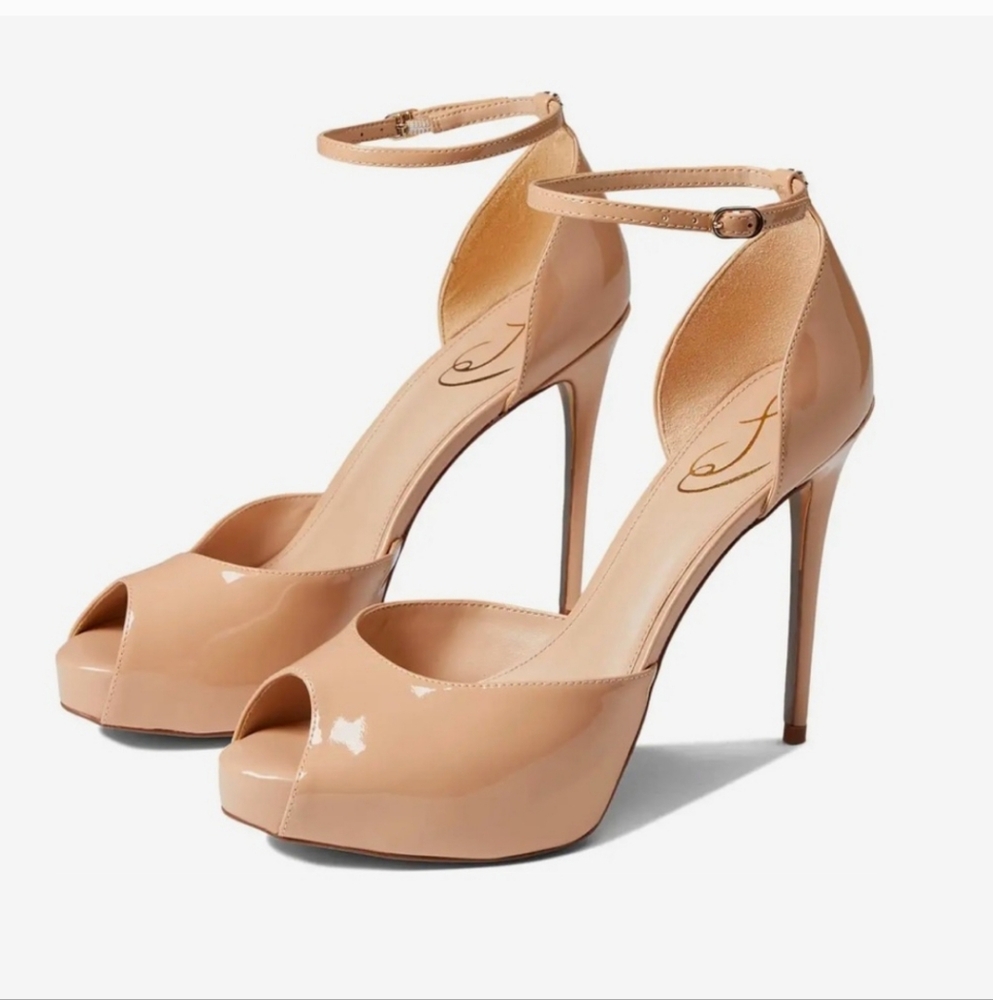 Sam Edelman Florencia - Nude Peep-Toe Heels size 7.5 EUR 37.5 NEW